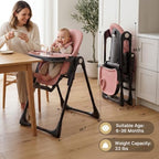 3 in 1 Portable High Chairs for Babies and Toddlers, Blush Pink - Image 6