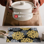 Artoid Mode Floral Vinyl Placemats Set of 4, 12x18 Inch New Year Washable - Image 3
