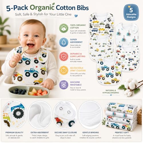 KiddyStar Premium Organic Cotton Bibs - Image 2
