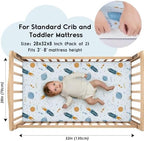 Yoofoss 2-Pack Baby Crib Sheets - Image 2