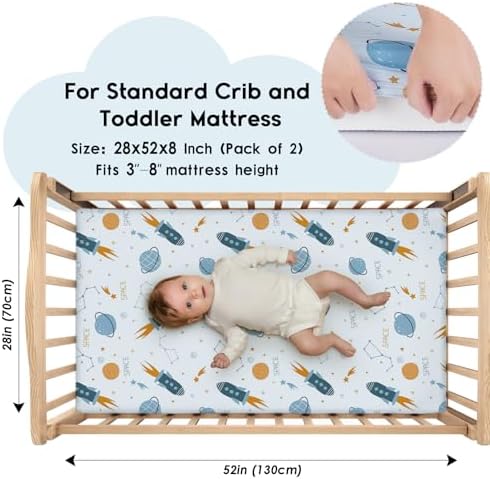 Yoofoss 2-Pack Baby Crib Sheets - Image 2