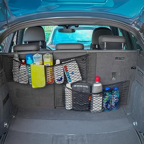 2 Packs Universal Mesh Cargo Net, Elastic Car Storage Net Pocket Bag - Image 4