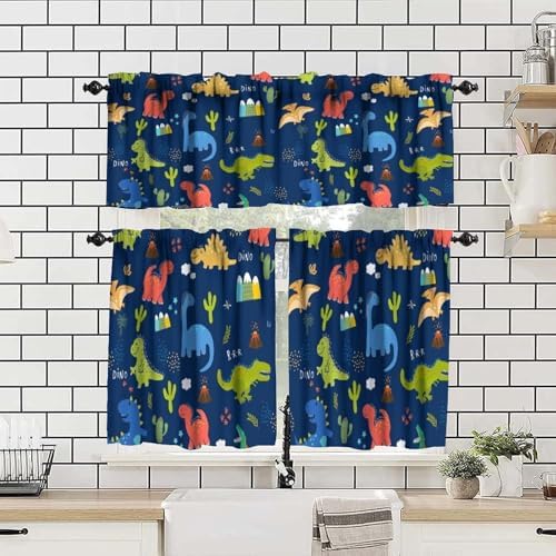 Boys Dinosaur Valance Curtain for Kids Girls Nursery Playroom Room Home Decor - Image 4