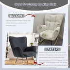 Nursery Rocking Chair Cover, Jacquard Stretch Cover - Image 3