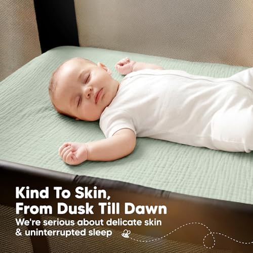 2-Pack Muslin Mini Crib Sheets for Boys, 38x26 Fitted Sheet - Image 5