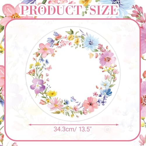 50PCS Floral Placemats Vibrant Watercolor Wildflower Disposable Paper Placemats - Image 2
