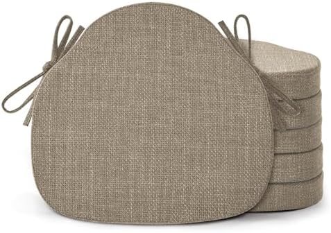Shinnwa Kitchen Chair Cushions Set of 6, High-Resilience Foam Windsor Seat Pads by Shinnwa