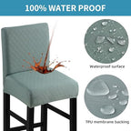 Fuloon Waterproof Barstool Covers Chair Slipcovers, Dark Green, 4 Pack - Image 3