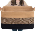 Goodpick 75L Large Woven Blanket Basket by Goodpick