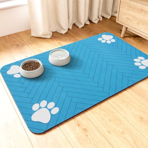 Dog Cat Food Mat, Absorbent Pet Feeding Mat by Unknown