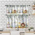 Forest Animal Valance Curtains, Watercolor Wild Animal Bear Fox Deer Kids - Image 4