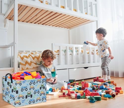 Rectangular Monster Truck Baskets Kids Gift Bins Empty Baby Basket - Image 5