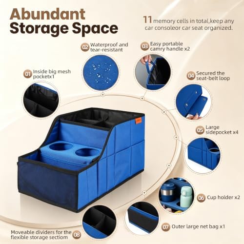 Car Seat Organizer Back Front Captains Seats Storage Travel - Image 6
