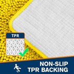 Chenille Bathroom Rug 20"x32" Yellow, Non-Slip Plush Bath Mat - Image 5