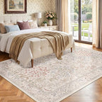 Floral Animal Rugs for Living Room 8x10, Low Pile Thin Washable Area Rug for - Image 3