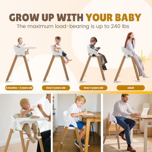 Convertible High Chairs for Babies & Toddlers. 5-in-1 Adjustable High Chair - Image 2