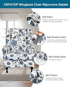 CRFATOP Wingback Chair Covers Wing Armchair Slipcovers - Image 2