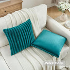 FUTEI Pack of 2 Faux Fur Throw Pillow Covers 28x28 Inch - Image 4
