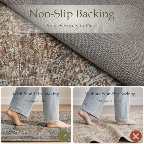 JOLLYVOGUE 6x9 Area Rugs for Living Room, Vintage Washable Rug - Image 4
