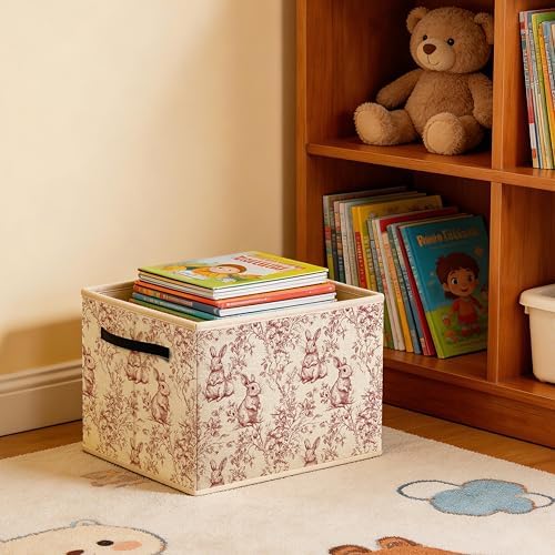 Chinoiserie Rabbit Storage Bin, Toy Book Clothes Organizer, Easter Bunny - Image 5
