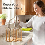Bamboo Retractable Bottle Drying Rack Cup Dish Drying Racks, Sports Water - Image 6