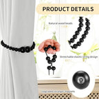 KLOGTSIND Magnetic Curtain Tiebacks, 4 Pack Wood Bead Curtain Holdbacks - Image 5