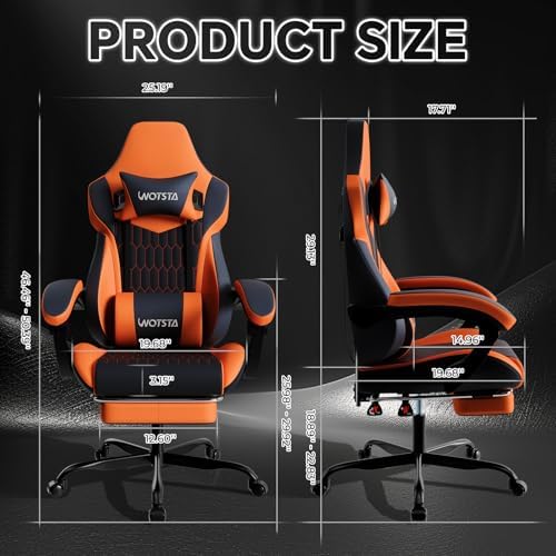 Gaming Chair with Footrest, High Back Gaming Chairs PVC Leather Ergonomic Gamer - Image 3