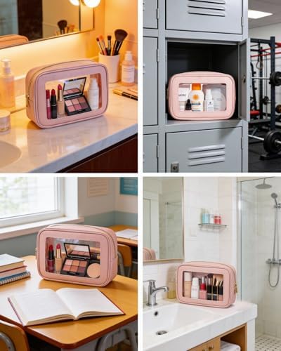 Clear Makeup Bag for Women, Waterproof Travel Clear Makeup Pouch Small Toiletry - Image 7