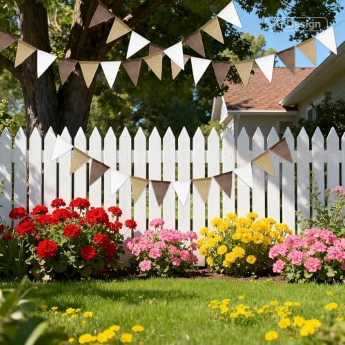 G2PLUS Pre-Strung Triangle Pennant Banner Decorative Flag Garland 36 PCS - Image 4
