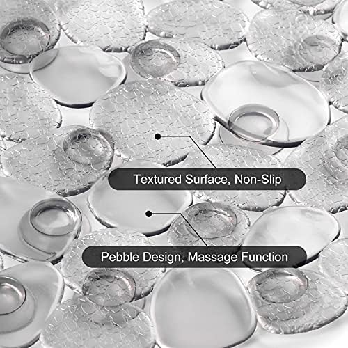 WELTRXE Pebbles Bathtub Mat Non Slip Oval Shower Mat - Image 4