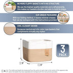 NaturalCozy Storage Cubes 9”x9”x7”Cotton Rope Woven Baskets - Image 2