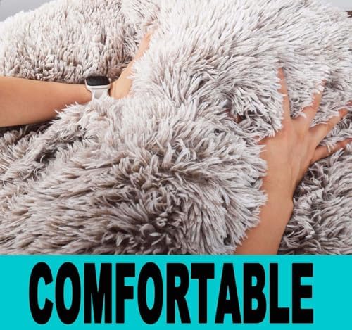 Fluffy Stuffed Animal Storage Bean Bag Chair Cover, Faux Fur Comfy Bean Bag - Image 7