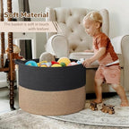 INDRESSME 115L Extra Large Woven Rope Blanket Basket Living Room, Mix Black - Image 6