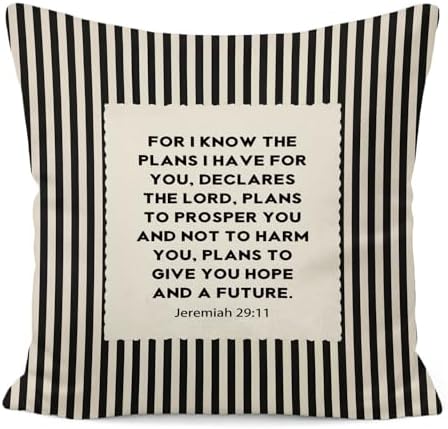 Jeremiah 29:11 Christian Pillow Cover 18x18, by Unknown