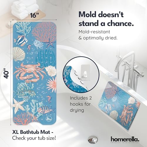 homerella Bathtub Mat Non Slip Kids 40x16 Baby Bath Mat Non Slip Anti Mold - Image 3