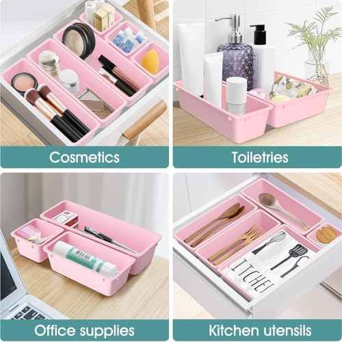 25 PCS Plastic Drawer Organizer Set, Makeup Organizers and Storage Bins - Image 6