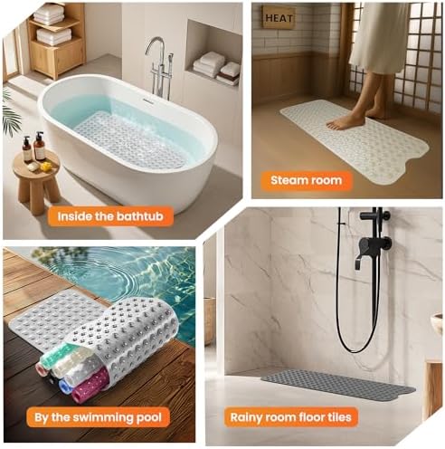Non-Slip Bath Tub Mat, 39x16 Inch Extra Large Shower Mat - Image 7