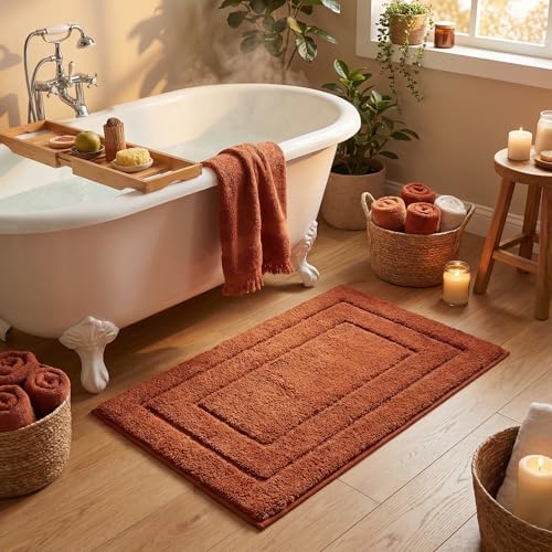 GRANNY SAYS Terracotta Bathroom Rug 20" x 32", Non-Slip Bath Mat - Image 5