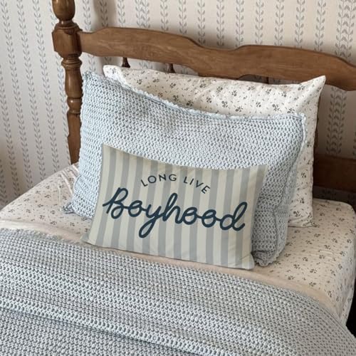 Long Live Boyhood Boys Room Throw Pillow Cover 12x20, Playroom Kids Throw - Image 5