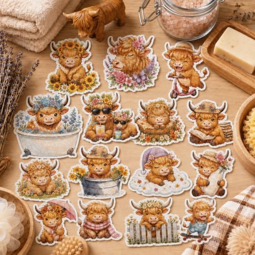 Fullhawl 30 Pcs Highland Cow Non Slip Shower Stickers, Bathtub Safety - Image 5