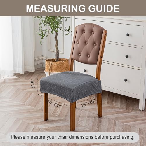 Genina Waterproof Chair Covers for Dining Room, Light Gray - Image 5
