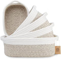 NaturalCozy 5-Piece Rectangle Storage Basket Set- Natural Cotton Rope Woven by NaturalCozy