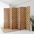 6 Panel Bamboo Room Divider, 5.6 ft Tall Double-Sided Folding Privacy Screen by PawlaBay