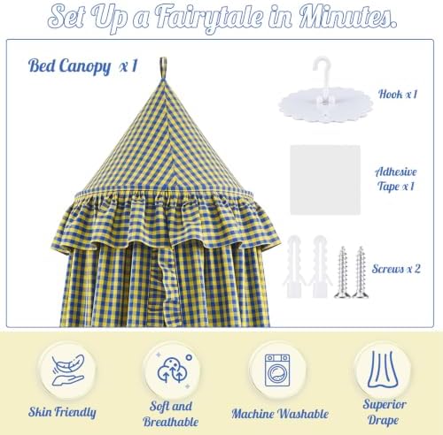 SmoothNovelty Gingham Plaid Bed Canopy - Image 3