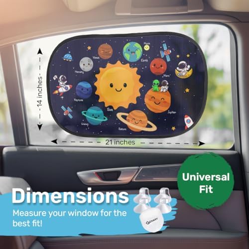 GENANY Space Planet Car Side Window Sun Shades 2 Piece 21 x 14 Inch - Image 6