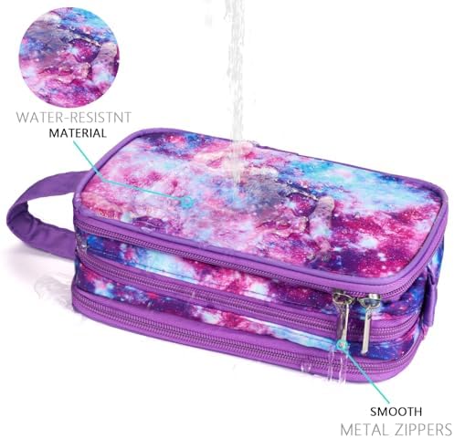 Galaxy-Purple Travel Toiletry Bag, Waterproof Hanging Wash Bag Toiletries - Image 4