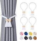NICEEC 4 Pack Wooden Polyhedron Magnetic Curtain Tiebacks Boho Home Decor Drape by NICEEC