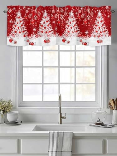 Vandarllin Red Christmas Valance Curtains - Image 2
