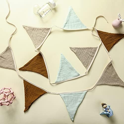 Oudain 2 Pcs Pennant Banner Flags Nursery Garland Triangle, Retro Color - Image 3