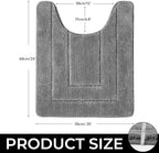 GRANNY SAYS Dark Grey U Shaped Toilet Rug 20" x 24", Non-Slip Bath Mat - Image 2